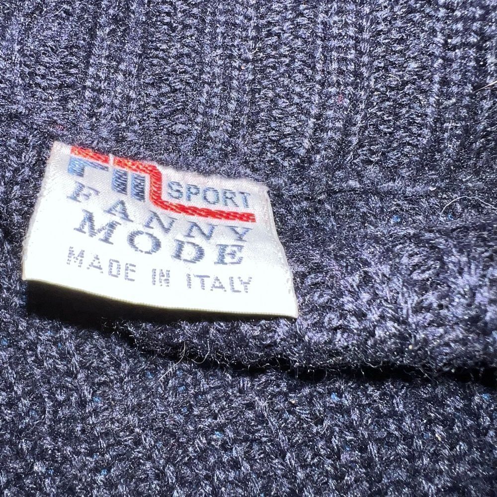 Italian wool men’s sweater jacket, zip up, leather details, pockets - Picture 5 of 7